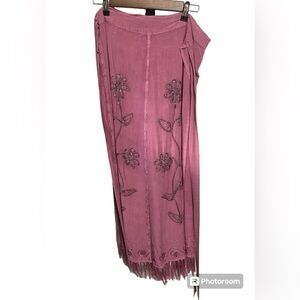 NWT Double Decker Floral Wrap Around Waist Maxi Skirt